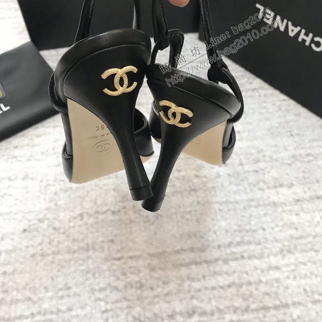 Chanel女鞋 香奈兒2020春夏新款 Chanel秀氣尖頭高跟涼鞋  naq1131